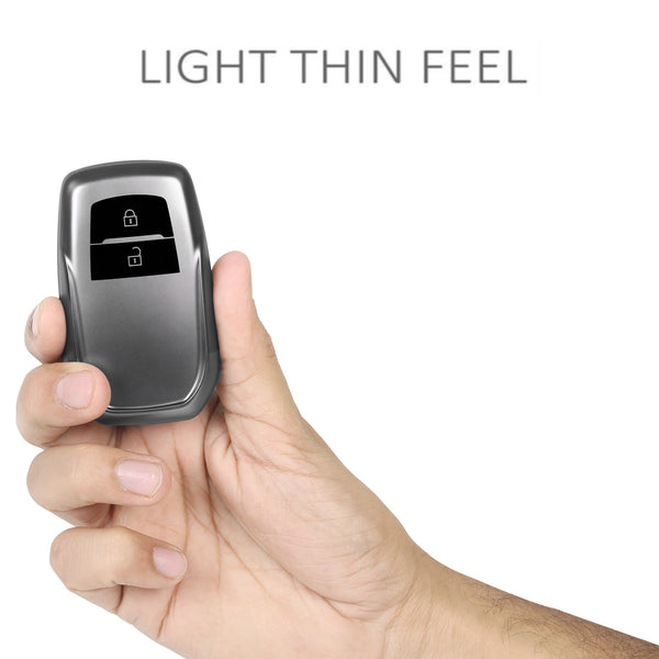 JVCV® Soft Matte Finish TPU Key Cover Compatible with Toyota Smart Ke