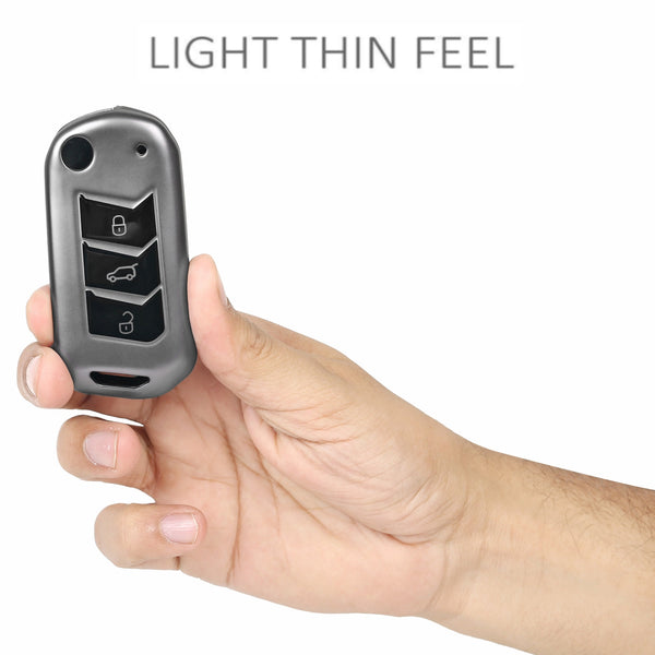 JVCV® Soft Matte Finish TPU Cover Compatible with Mahindra flip Key