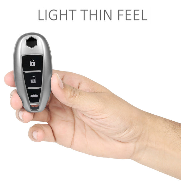 JVCV® Soft Matte Finish TPU Key Cover Compatible with Maruti Suzuki & Toyota Smart Key