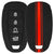 Car Key Cover Compatible with Hyundai Verna 2023 Car 4 Button Smart Key - Rally Stripe (Black Red)