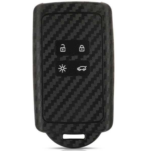 Carbon Fiber Pattern Key Cover Compatible with Renault Kiger Triber Smart Key (Black)
