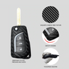 Car Styling Soft Carbon Fiber Pattern Key Cover Compatible with Toyota Folding Key with Keychain