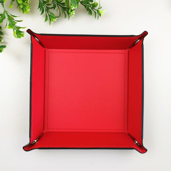 JVCV® PU Leather Valet Tray – Premium Desktop Organizer for Keys, Phone, Wallet, Coins & Jewelry (Catchall Nightstand Tray)