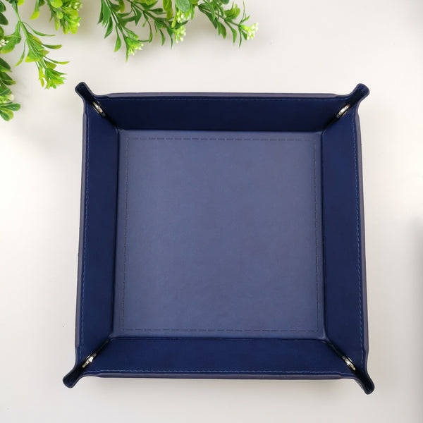 JVCV® PU Leather Valet Tray – Premium Desktop Organizer for Keys, Phone, Wallet, Coins & Jewelry (Catchall Nightstand Tray)