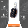 Carbon Fiber Leather Car Key Cover for Tata Nexon, Harrier, Safari, Punch, Altroz, Tiago smart keys– Premium PU Case with Keychain