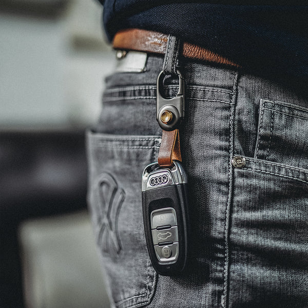 JVCV® Leather Universal Keychain – Premium Zinc Alloy Buckle | Lightweight Ring Hook Organizer for Car, Bike, Home & Office Keys | Stylish Accessories Holder for Men & Women