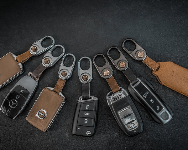 JVCV® Leather Universal Keychain – Premium Zinc Alloy Buckle | Lightweight Ring Hook Organizer for Car, Bike, Home & Office Keys | Stylish Accessories Holder for Men & Women