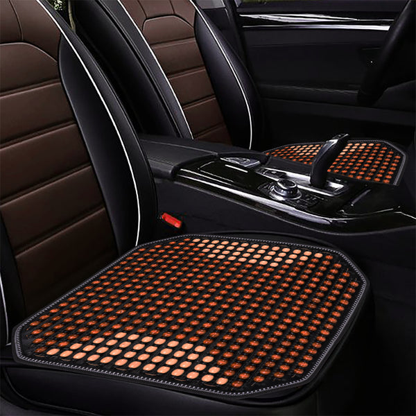 JVCV® Premium Wooden Beads Seat Cover – Universal Anti-Slip Cushion for Cars, SUVs, Trucks & Office Chairs