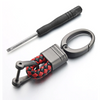 2 Pack Genuine Leather Keychain with Zinc Alloy Buckle Keyring