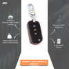 Carbon Fiber Leather Car Key Cover for Mahindra XUV 700, 3XO, Thar, Marazzo, Bolero, Scorpio, Scorpio N, XUV 300, XUV 400 EV, Thar Roxx - Premium PU Case with Keychain