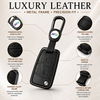JVCV® Premium Metal & Leather Key Cover – Compatible with Skoda Kushaq, Octavia, Kodiaq, Superb & Volkswagen Taigun, Tiguan, Virtus Folding Key