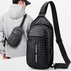 JVCV® Men's Woven-Texture Sling Bag - Lightweight Crossbody Shoulder Chest Bag with Adjustable Strap - Perfect for Travel, Gym & Daily Commute