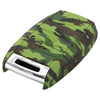 Car Styling Soft Silicone Camouflage Key Cover Compatible with Kia 4 Button Seltos Sonet Push Button Start Smart Key (Green Camouflage)