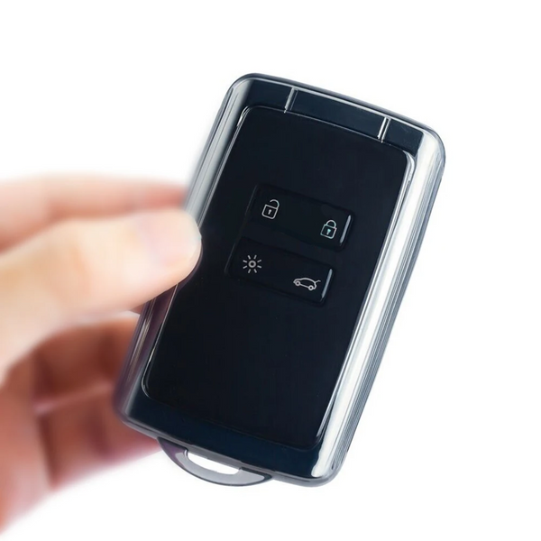 JVCV® Soft TPU Transparent Cover – Compatible with Renault Keys (Transparent Black)