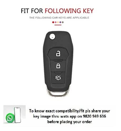JVCV® Marble Gold Border TPU Key Cover Compatible with Ford Endeavour Figo Aspire Freestyle 3 Button Folding Key