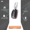 JVCV® Handmade Carbon-Fiber Pattern Leather Key Cover – Hyundai 4‑Button Smart Key (with Keychain)
