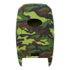 Car Styling Soft Silicone Camouflage Key Cover Compatible with Kia 4 Button Seltos Sonet Push Button Start Smart Key (Green Camouflage)