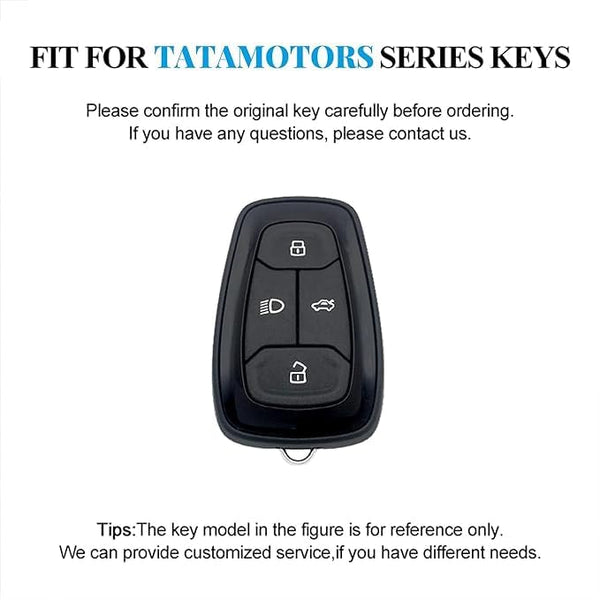 JVCV® Metal Key Cover compatible with Tata Nexon, Harrier, Tiago EV, Altroz, Tigor, Safari, Nexon EV, Punch, Punch EV 4 Button Smart Key