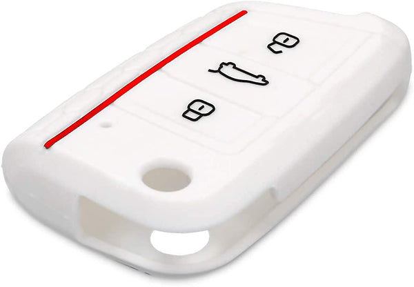 JVCV® Car Key Cover Compatible with Skoda Octavia, Kodiaq Superb Folding Key - Rally Stripe