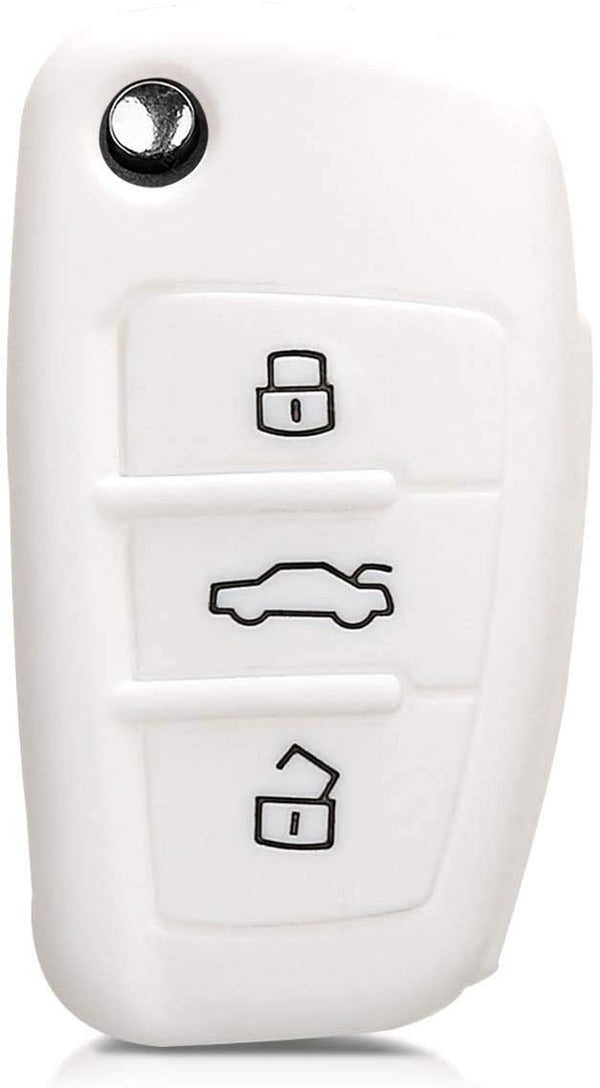 JVCV® Car Key Cover Compatible with Audi A1 A3 A6 Q2 Q3 Q7 TT TTS R8 S3 S6 RS3 Folding Key - Rally Stripe