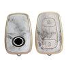 JVCV® Marble Gold Border TPU Key Cover Compatible with Tata Nexon, Harrier, Tiago EV, Altroz, Tigor, Safari, Nexon EV, Punch, Punch EV 4 Button Smart Key