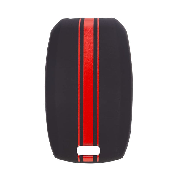 JVCV® Car Key Cover Compatible with Kia Seltos Sonet Carens 4 Button Smart Key - Rally Stripe