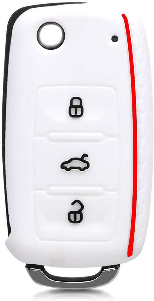 JVCV® Car Key Cover Compatible with Volkswagen Polo Vento Jetta Ameo Passat and Skoda Rapid Laura Superb Octavia Fabia Yeti Folding Key