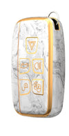 JVCV® Marble Gold Border TPU Key Cover Compatible with Hyundai Verna Push Button Start Car Key