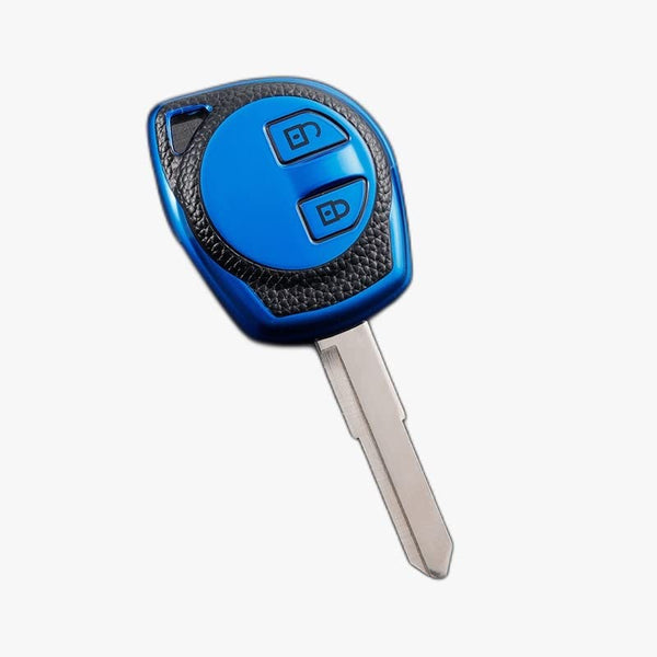 JVCV® Premium Soft TPU Leather Pattern Key Cover Compatible with 2 Button Key for Maruti Suzuki Swift Baleno S-Cross Ciaz Dzire WagonR SX4 Ritz