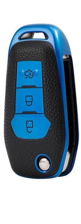 JVCV® Premium Soft TPU Leather Pattern Key Cover Compatible with Ford Folding Key