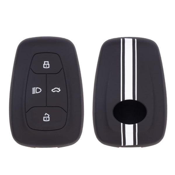 JVCV® Car Key Cover Compatible with Tata Nexon, Harrier, Tiago EV, Altroz, Tigor, Safari, Nexon EV, Punch, Punch EV 4 Button Smart Key - Rally Stripes