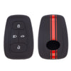 JVCV® Car Key Cover Compatible with Tata Nexon, Harrier, Tiago EV, Altroz, Tigor, Safari, Nexon EV, Punch, Punch EV 4 Button Smart Key - Rally Stripes