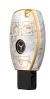 JVCV® Marble Gold Border TPU Key Cover Compatible with Mercedes Benz Smart Key