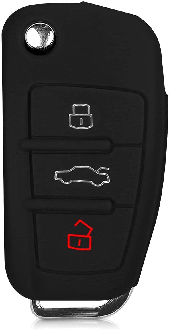 JVCV® Car Key Cover Compatible with Audi A1 A3 A6 Q2 Q3 Q7 TT TTS R8 S3 S6 RS3 Folding Key - Don't Touch My Key