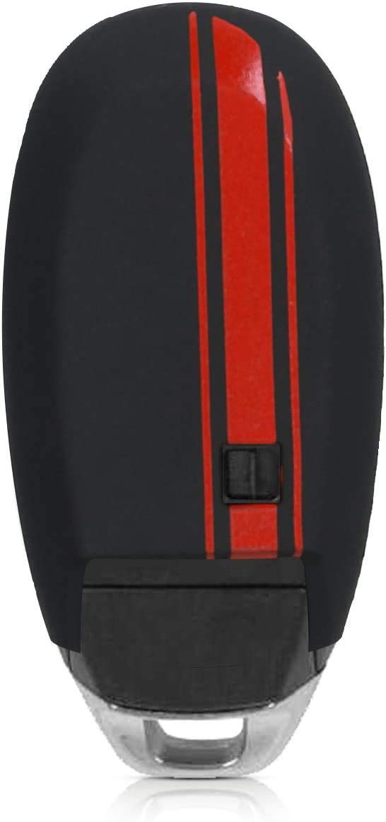 JVCV® Car Key Cover Compatible with Maruti Suzuki Baleno Ciaz Vitara Brezza S Cross Swift Ignis and Toyota Urban Cruiser Smart Key - Rally Stripe