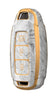 JVCV® Marble Gold Border TPU Key Cover Compatible with Hyundai Verna Push Button Start Car Key
