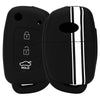 JVCV® Car Key Cover Compatible with Hyundai Creta Venue Aura Elite i20 Grand i10 Nios Xcent 3 Button Flip Key - Rally Stripe