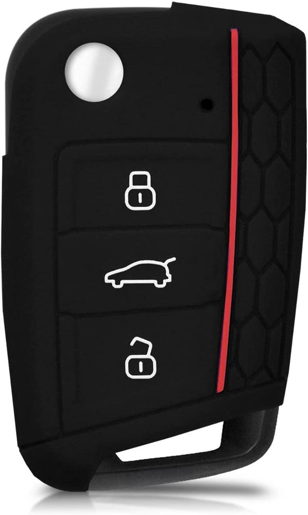 JVCV® Car Key Cover Compatible with Skoda Octavia, Kodiaq Superb Folding Key - Rally Stripe