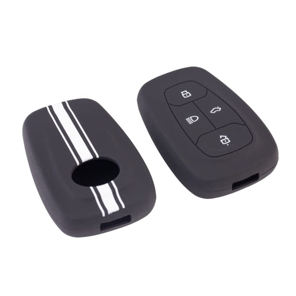 JVCV® Car Key Cover Compatible with Tata Nexon, Harrier, Tiago EV, Altroz, Tigor, Safari, Nexon EV, Punch, Punch EV 4 Button Smart Key - Rally Stripes