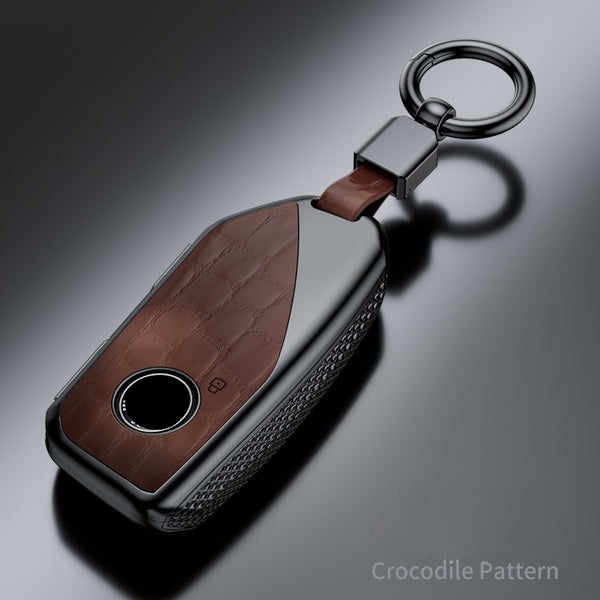 JVCV® Premium ABS Crocodile Pattern Key Cover Compatible with BMW 2023 Smart Keys – 7 Series 740i 760i, X1, X5, X7, XM, IX, I7