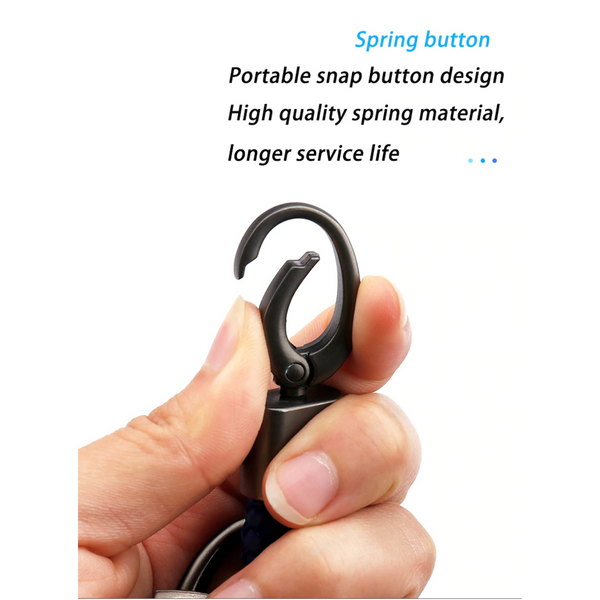 2 Pack Genuine Leather Keychain with Zinc Alloy Buckle Keyring