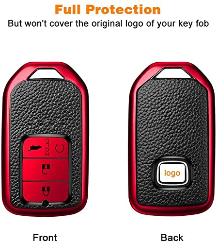 JVCV® Premium Soft TPU Leather Pattern Key Cover Compatible with Honda Smart Key
