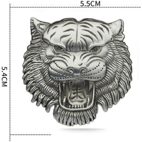 JVCV® 3D Metal Tiger Sticker – Chrome Emblem Badge for Cars, Bikes, Laptops, Helmets & More