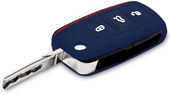 JVCV® Car Key Cover Compatible with Volkswagen Polo Vento Jetta Ameo Passat and Skoda Rapid Laura Superb Octavia Fabia Yeti Folding Key