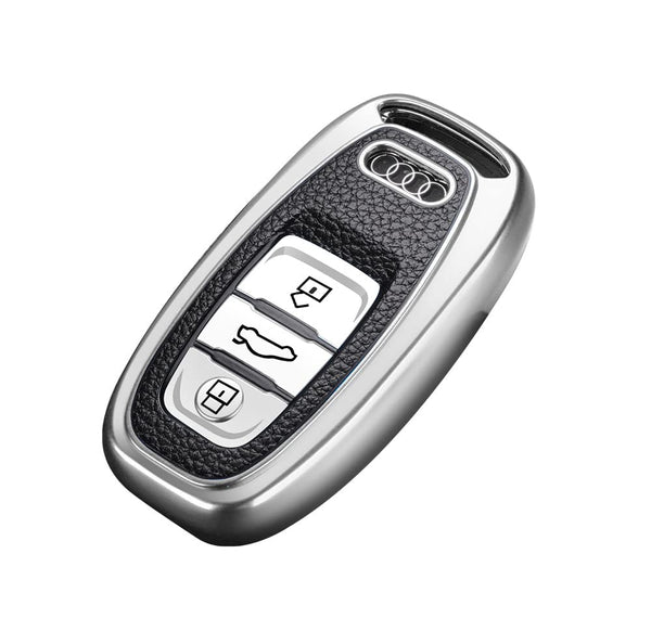 JVCV® Premium Soft TPU Leather Pattern Key Cover Compatible with Audi Smart Key