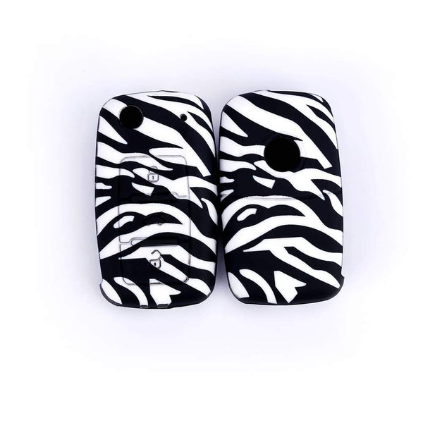 JVCV® Car Key Cover Compatible with Volkswagen Polo Vento Jetta Ameo Passat and Skoda Rapid Laura Superb Octavia Fabia Yeti Folding Key