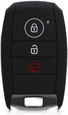 JVCV® Car Styling Soft Silicone Key Cover Compatible with Kia Seltos Sonet Carens 3 Button Smart Key - Don't Touch My Key