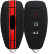 JVCV® Car Key Cover Compatible with Ford Ecosport Smart Key - Rally Stripe