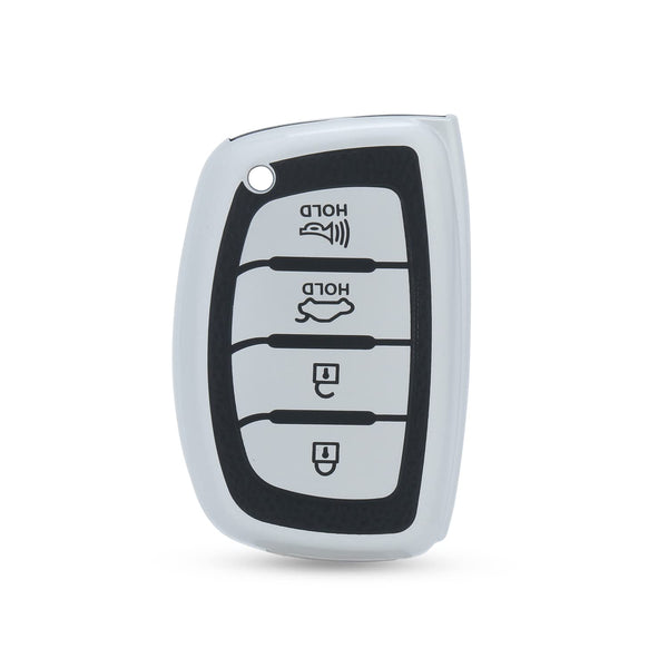 JVCV® Premium Soft TPU Leather Pattern Key Cover Compatible with Hyundai Smart Key