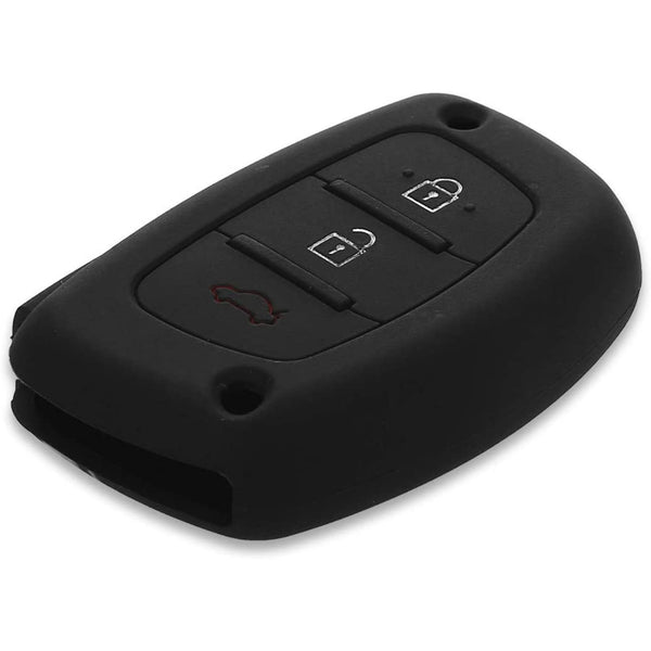 Car Key Cover Compatible with Hyundai Creta Venue Elantra Tucson i10 i20 Elite Active Xcent Verna 3 Button Push Button Start Key - Rally Stripes